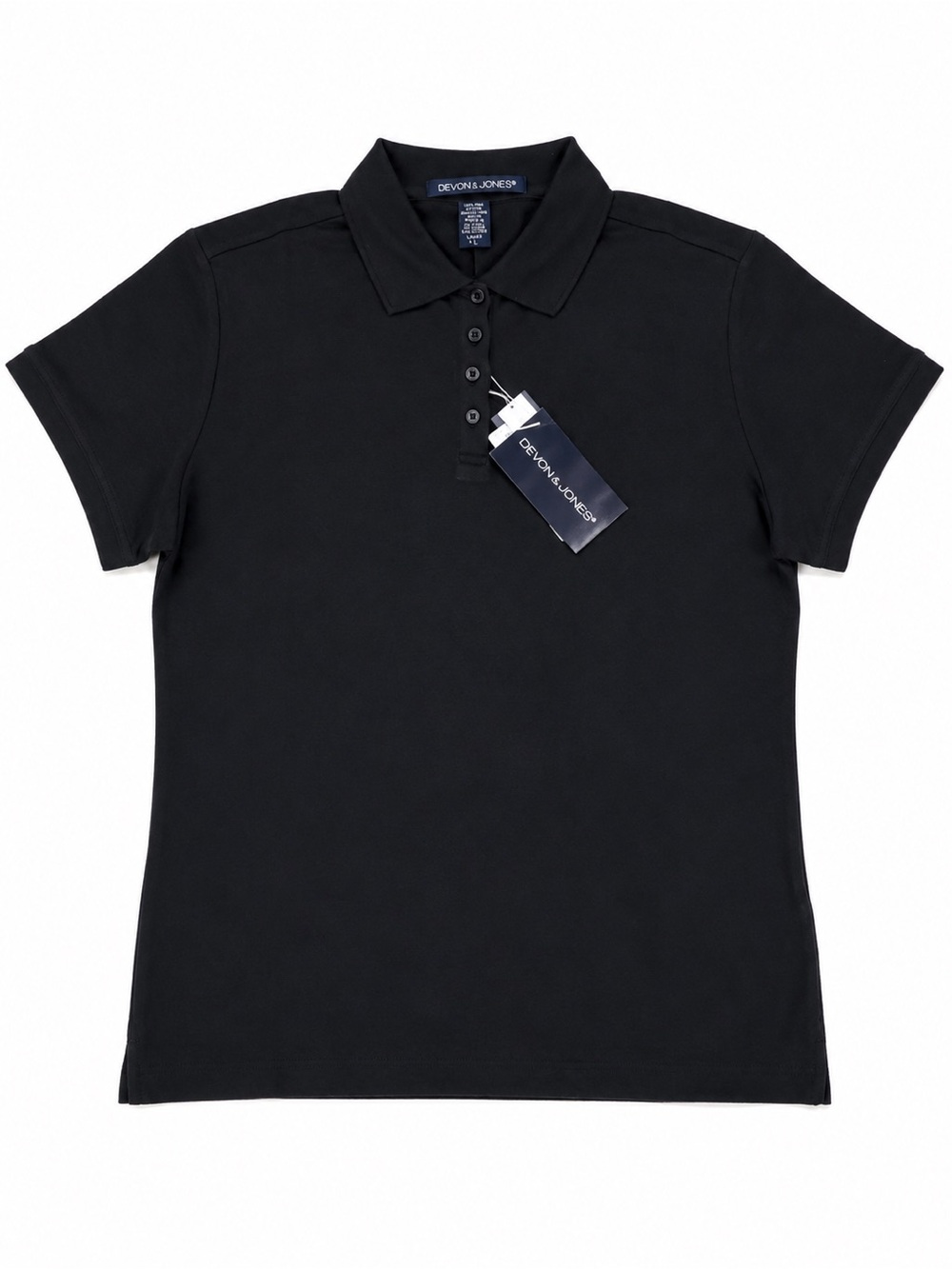 Devon & Jones Women's Black Polo Shirt